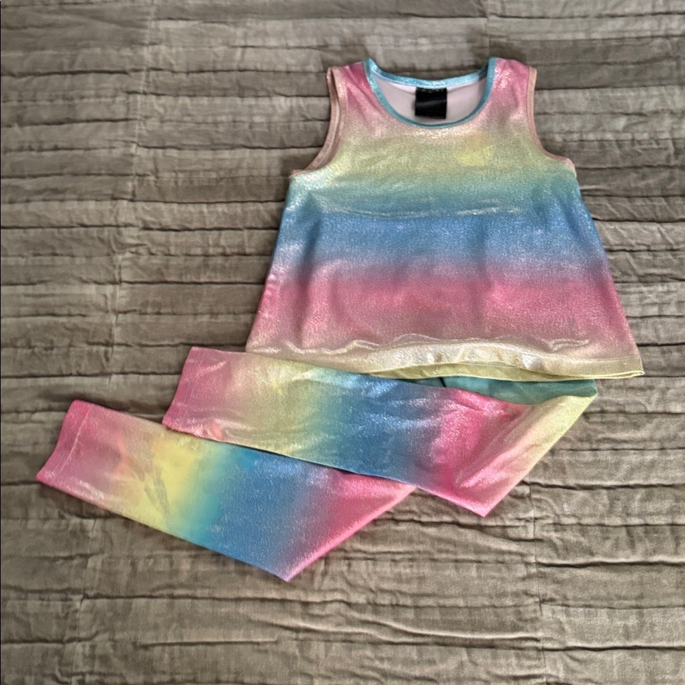 Colorful Rainbow Tank and Leggings Set simma size 6